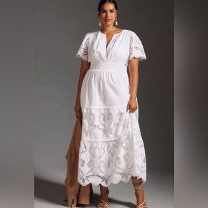 Somerset Maxi Dress: Cutwork Edition in White, 3X